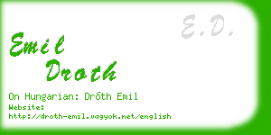 emil droth business card